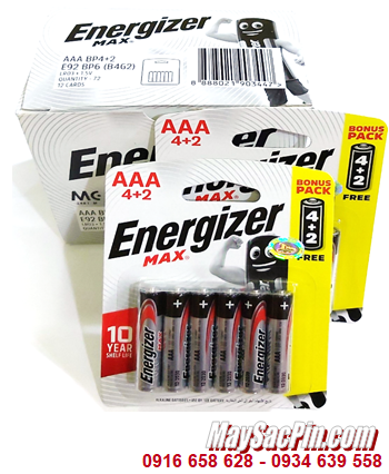 COMBO 1hộp 12vỉ (72viên) Pin Alkaline 1.5v AAA Energizer Max E92-BP6 _Giá chỉ 708.000đ/Hộp 72viên